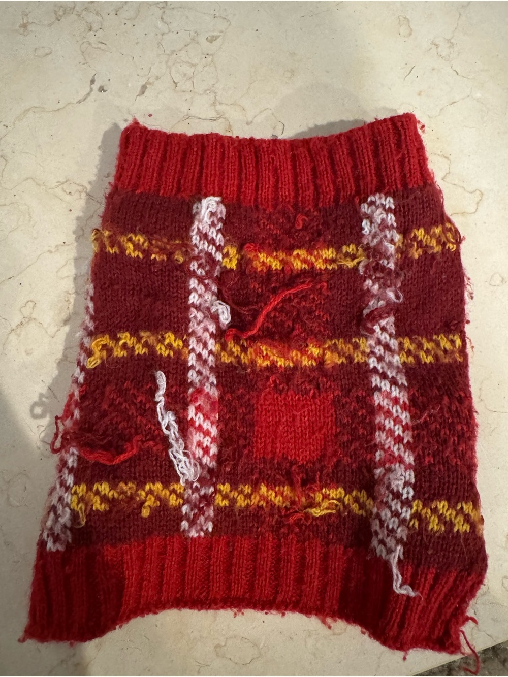 Heart to Tail holiday pet sweater, red plaid print, xs